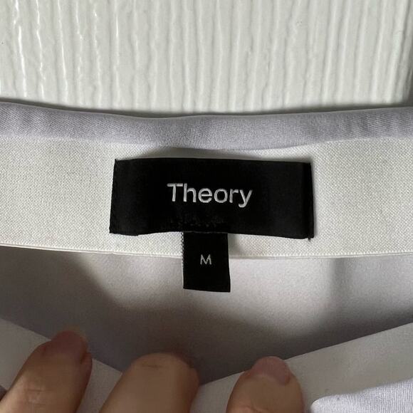 Theory Silk Georgette Knee Length Slip Skirt in Hydrangea M - Picture 8 of 9